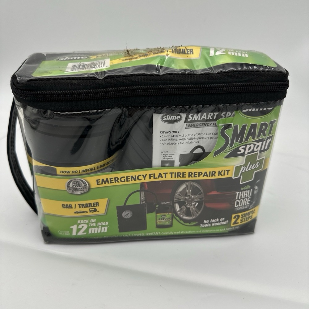 Slime 50138 Flat Tire Puncture Repair, Emergency Kit for Car & Highway Vehicles